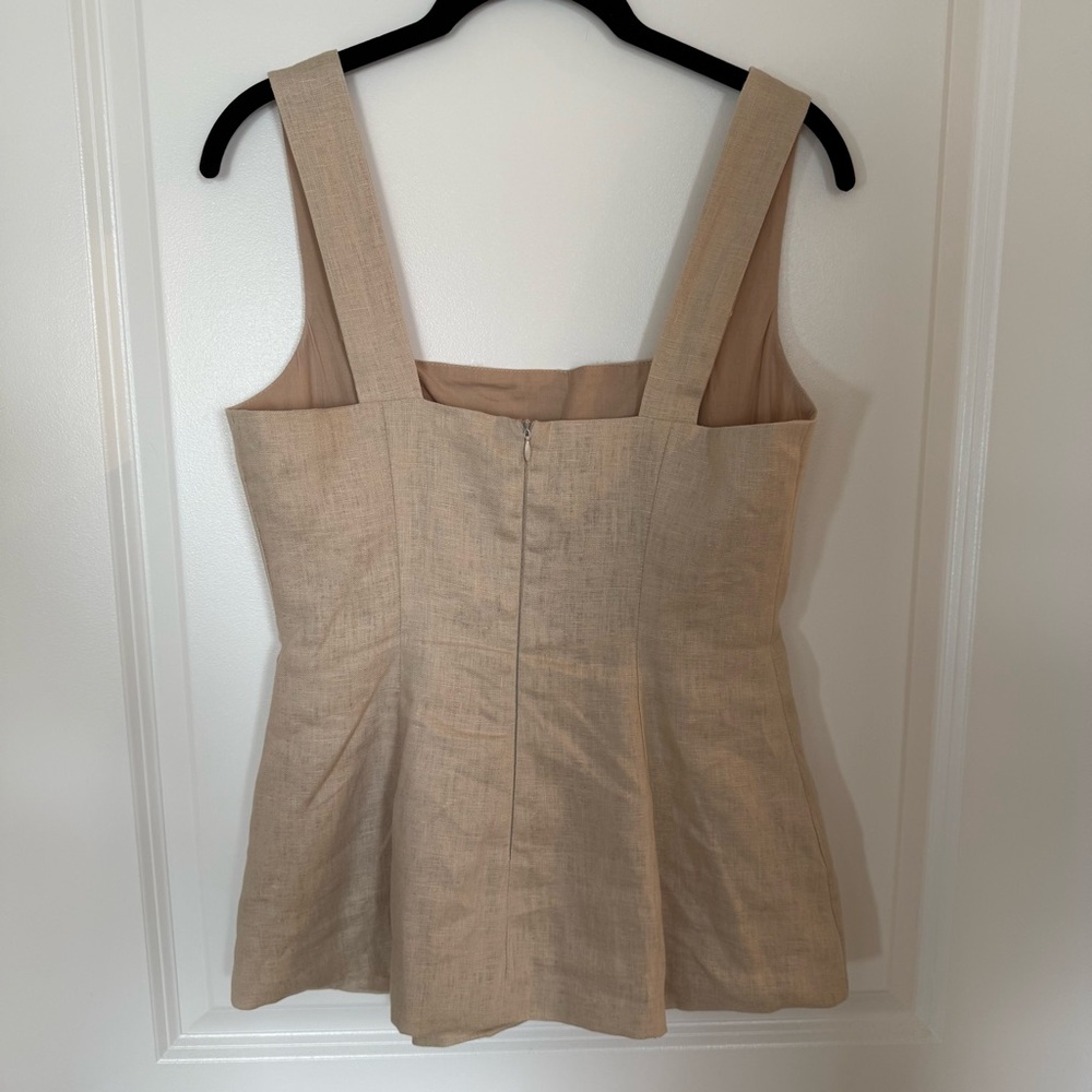 olivaceous a-line fit & flare linen top - m - Picture 2 of 7